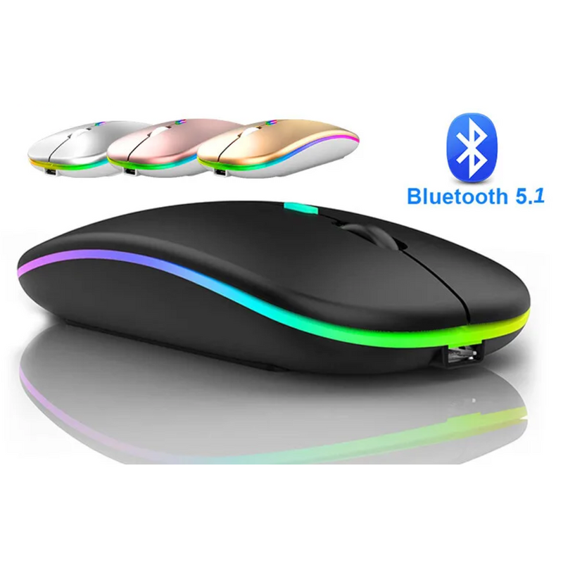 Mouse com USB ,wireless, Bluetooth 5.1, Recarregável, Portátil, Computador, Laptop, PC, MacBook, Gamer, 2.4GHz.