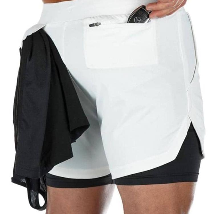 Shorts Para Treino 2 em 1 Esporte Air Effect 673 Direct Ofertas Branco M 