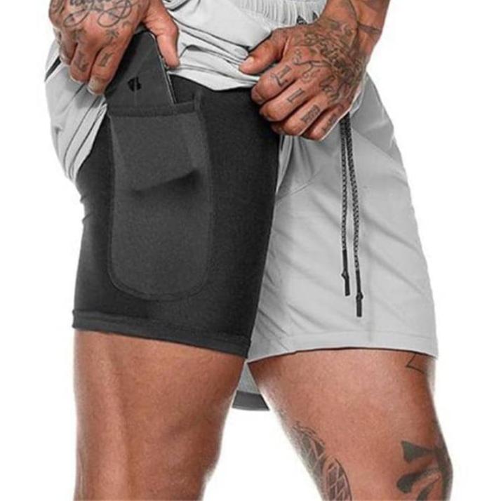 Shorts Para Treino 2 em 1 Esporte Air Effect 673 Direct Ofertas Cinza M 